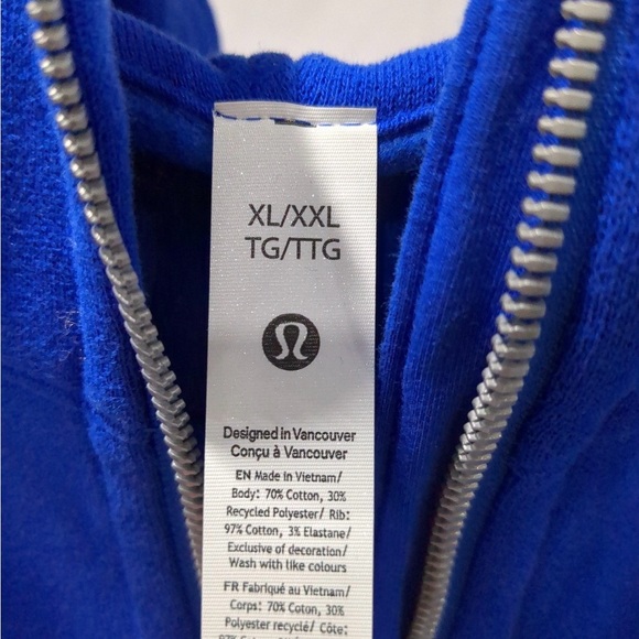 lululemon athletica Cobalt Blue Half-Zip hoodie size XL/XXL - Picture 4 of 9